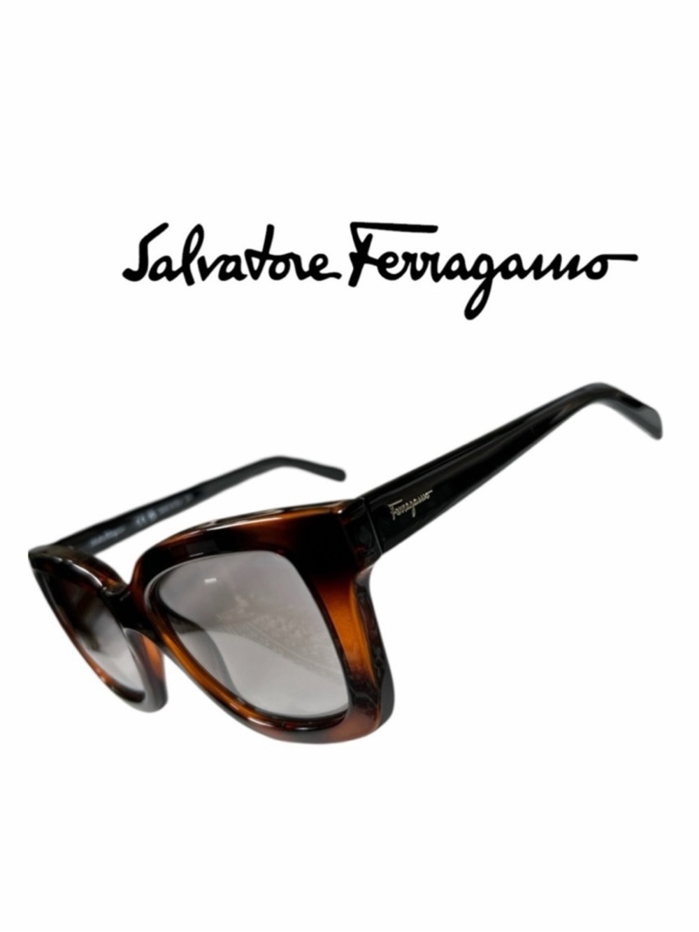 Salvatore Ferragamo Women’s SF955S‎ Brown Tortoise Frame Sunglasses